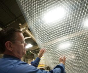 In this Jan. 19, 2010 photo, Sealed Air Business Manager-Air Cellular Products Rohn Shellenberger talks about Bubble Wrap at the company's plant in Saddle Brook, N.J. Sealed Air is celebrating the 50th anniversary of Bubble Wrap this month. (AP Photo/Christopher Barth)